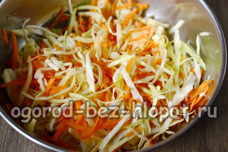 Салат из капусты баклажан моркови перца тушеные