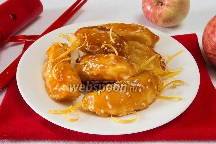 Яблоки в карамели блюдо из китая
