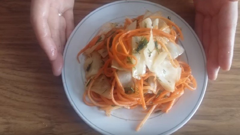Салат по корейски кальмар морковь по-корейски