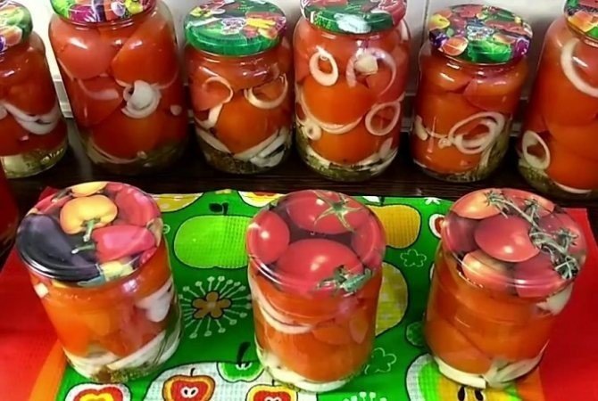 Маринованные помидоры на зиму в литровых банках